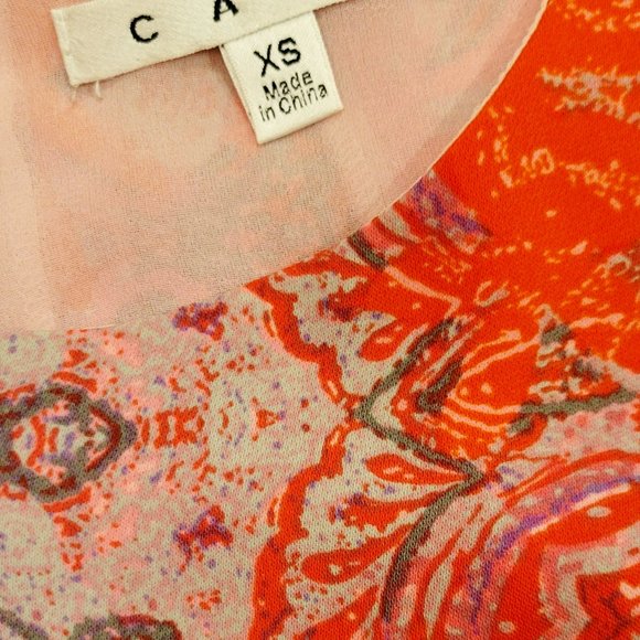 Size XS: CAbi Jubilee Pink Paisley Tunic Style 127 - Picture 3 of 4